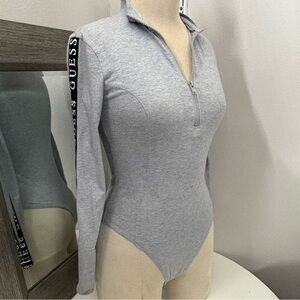 Guess Gray 3/4 zip bodysuit